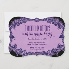 第30驚きの誕生会の紫色のヴィンテージV06G1 招待状