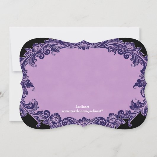 第30驚きの誕生会の紫色のヴィンテージV06G1 招待状 (裏面)