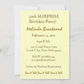 第30驚きの誕生会の金ゴールドの蝋燭の招待 招待状 (裏面)