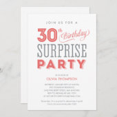 第30驚きの誕生日の招待状 招待状 (正面/裏面)
