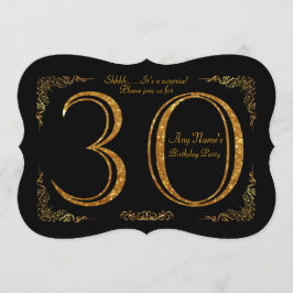 第30、誕生会第30、素晴らしいのGatsby、黒及び金ゴールド 招待状
