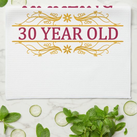 第30。 誕生日 キッチンタオル (折り畳み)