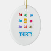 第30 30個の第30誕生日記念日のギフトUNIQU セラミックオーナメント (右)