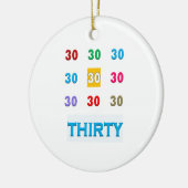 第30 30個の第30誕生日記念日のギフトUNIQU セラミックオーナメント (左)
