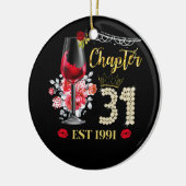 第31章EST 1991 31誕生日レッドローズ セラミックオーナメント (左)