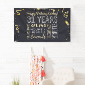 第31誕生日バナー- 31年（時間）のシック金ゴールド 横断幕 (インサイチュ)