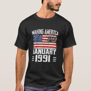 第31誕生日1991年1月米国国旗31年 Tシャツ