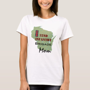 第32お母さんのためのウィスコンシンの地図を持つ歩兵の組 Tシャツ