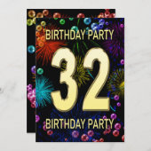 第32回バースデーパーティー招待花火大会 招待状 (正面/裏面)