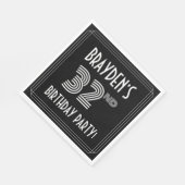 第32回バースデーパーティー:アールデコスタイル+名前をカスタムする スタンダードランチョンナプキン (角)