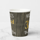 第32回バースデーパーティー – フェイク金ゴールド&ウッドフェイク・ルックス 紙コップ (左)