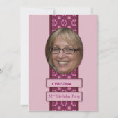 第32回誕生日パーティーの招待写真と名前 招待状 (正面)