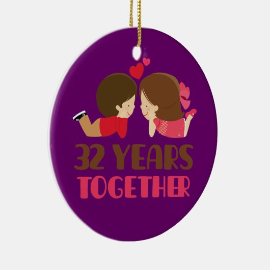 第32彼女のための結婚記念日のギフト セラミックオーナメント (右)