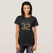 第32章Est 1991 32誕生日ヒョウBday 32 Tシャツ (正面フル)