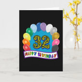 第32誕生日風船ギフト カード (黄色い花)