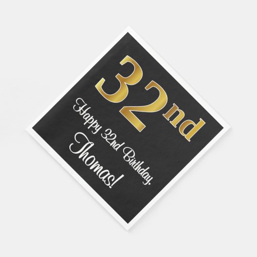 第32誕生日~ラグジュアリーエレガントなフェイク金ゴールドルック# スタンダードランチョンナプキン (角)