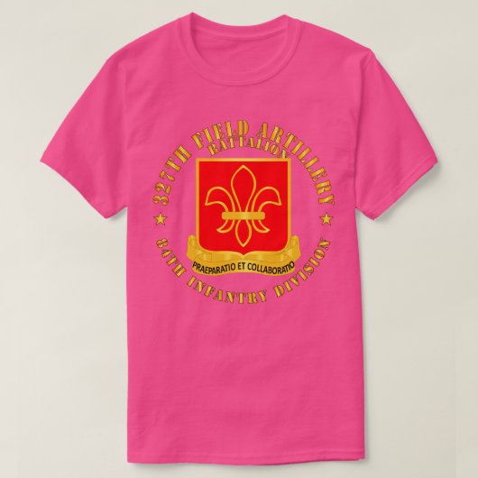 第327野砲兵大隊DUI 84th Inf Div X Tシャツ (デザイン正面)