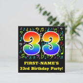 第33回バースデーパーティー:おもしろいミュージックシンボル, Rainbow 33 招待状 (スタンド正面)