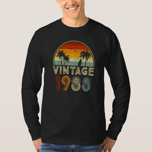第34回ヴィンテージ誕生日男性へアイディアとウィメンズヴィンタ Tシャツ (正面)