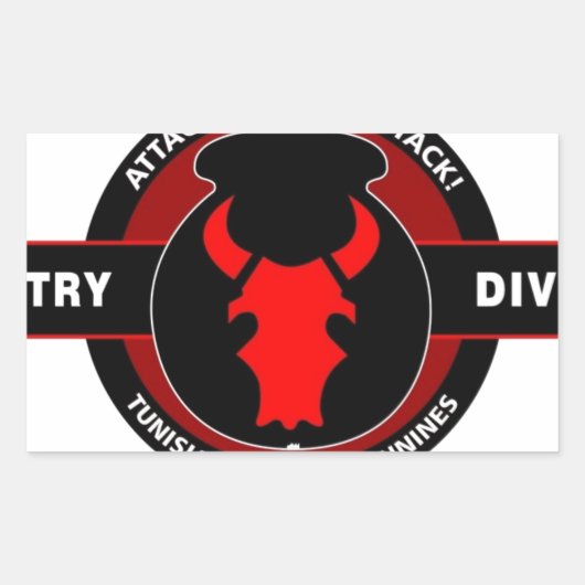 第34歩兵師団» RED BULL» 長方形シール (正面)