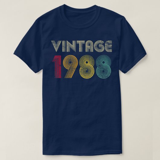 第34誕生日ギフトクラシックヴィンテージ1988  Tシャツ (デザイン正面)