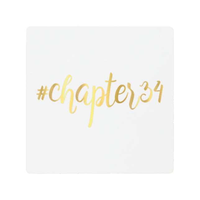 第34誕生日ギフト第34章ハッシュタグ第34章 メタルプリント (正面)