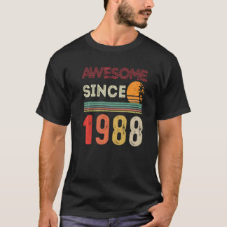 第34誕生日ヴィンテージ1988生まれ年Si素晴らし) Tシャツ