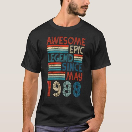 第34誕生日素晴らしエピック伝説1988年5月から Tシャツ (正面)