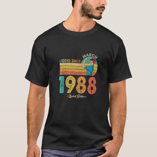 第34誕生日1988年3月伝説1988年34年 Tシャツ (正面)