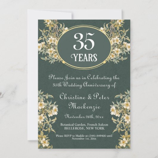 第35回コーラルジェイド結婚のアニバーサリーリッチフローラ 招待状 (正面)