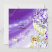 第35回バースデーパーティーエレガントパープル金ゴールド 招待状 (裏面)