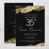 第35回同窓会 黒と金の招待状 招待状 (正面/裏面)