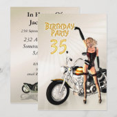 第35回誕生日パーティーへの招待 招待状 (正面/裏面)
