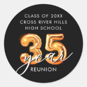第35期クラス懇親会ブラックオレンジバルーン番号 ラウンドシール (正面)