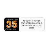 第35期クラス懇親会ブラックオレンジバルーン番号 ラベル (正面)