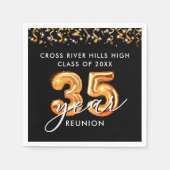 第35期クラス懇親会ブラックオレンジバルーン紙吹雪 スタンダードカクテルナプキン (正面)