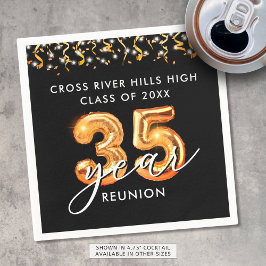 第35期クラス懇親会ブラックオレンジバルーン紙吹雪 スタンダードカクテルナプキン