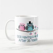 第35結婚記念日のやじり声のためのギフト コーヒーマグカップ (左)