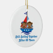 第35結婚記念日猿のためのギフト セラミックオーナメント (右)