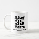 第35記念日(おもしろいな) コーヒーマグカップ (左)