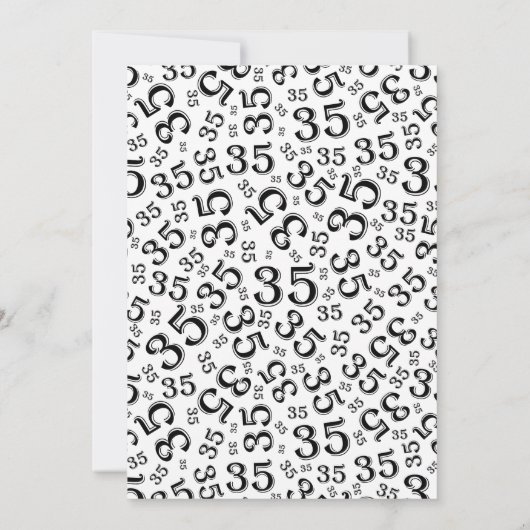第35誕生会の白黒パターン 招待状 (裏面)