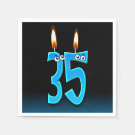 第35誕生日ろうそく目玉 スタンダードカクテルナプキン