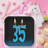 第35誕生日ろうそく目玉 ペーパープレート (パーティー)