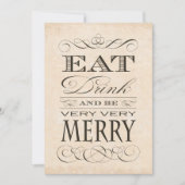 第35誕生日ディナー食べパーティードリンクとビーメリーブ 招待状 (正面)