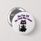 第35誕生日猫のギフト 缶バッジ (正面&裏面)