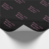 第35誕生日、娘、黒い及びピンクのギフト用包装紙 ラッピングペーパー (角)