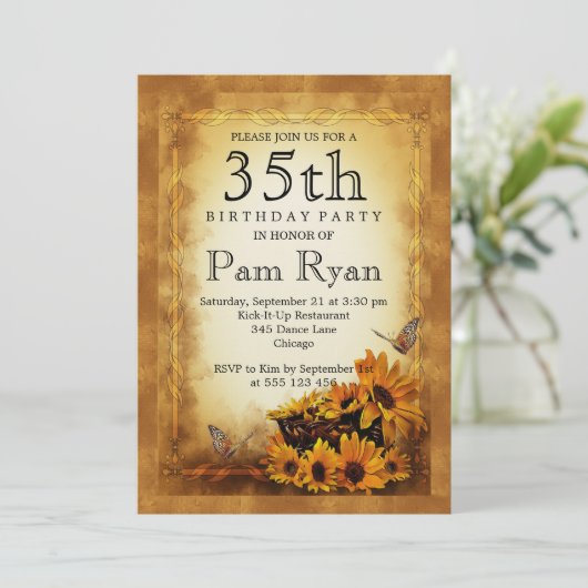 第35誕生日 招待状 (スタンド正面)