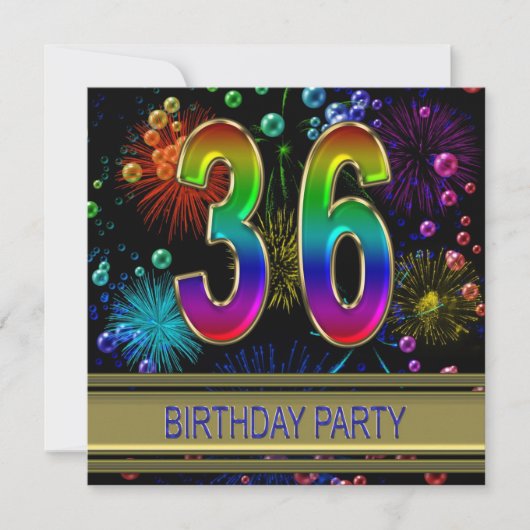 第36回誕生日パーティー招待(バブル付き) 招待状 (正面)