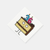 第36蝋燭が付いているお誕生日ケーキ スタンダードカクテルナプキン (角)