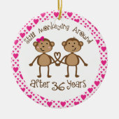 第36記念日のギフトのオーナメント セラミックオーナメント (正面)